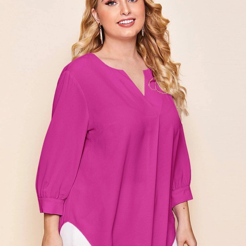 Notched Plus Neck Tunic